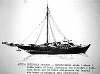  Africa orientale inglese - imbarcazione araba (mtepe) della costa di lamu. Costruita con incastri a cucitura senza uso di ferro. Originaria dei Bagiuni, che hanno abbandonato tali costruzioni