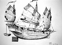  Cina - giunca marittima dello Hainan - da un modello del Museo delle Scienze di Londra