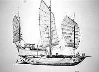  Cina - giunca da pesca di Ning-Po, da un modello del Museo Navale Didattico di Milano