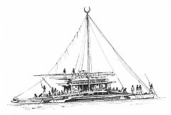 25-Isole Figi-grande piroga
                  doppia (drua)-da foto del 1902 