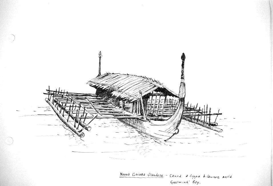 Nuova Guonea Olandese - canoe a doppio bilanciere nella Geelwink Bay