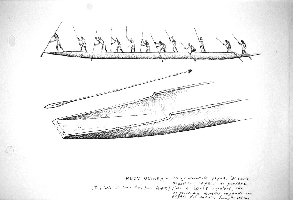 Nuova Guinea - piroga monoxila papua