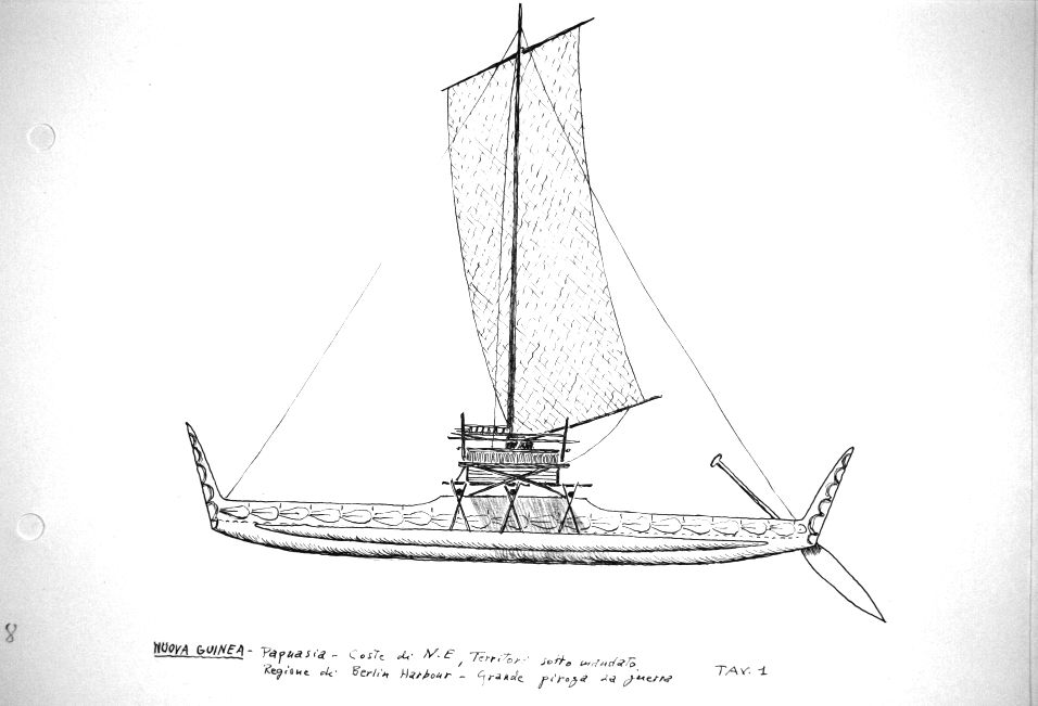Nuova Guinea - Papuasia - costa di Nord-Est - Regione di Berlin Harbour - grande piroga da guerra