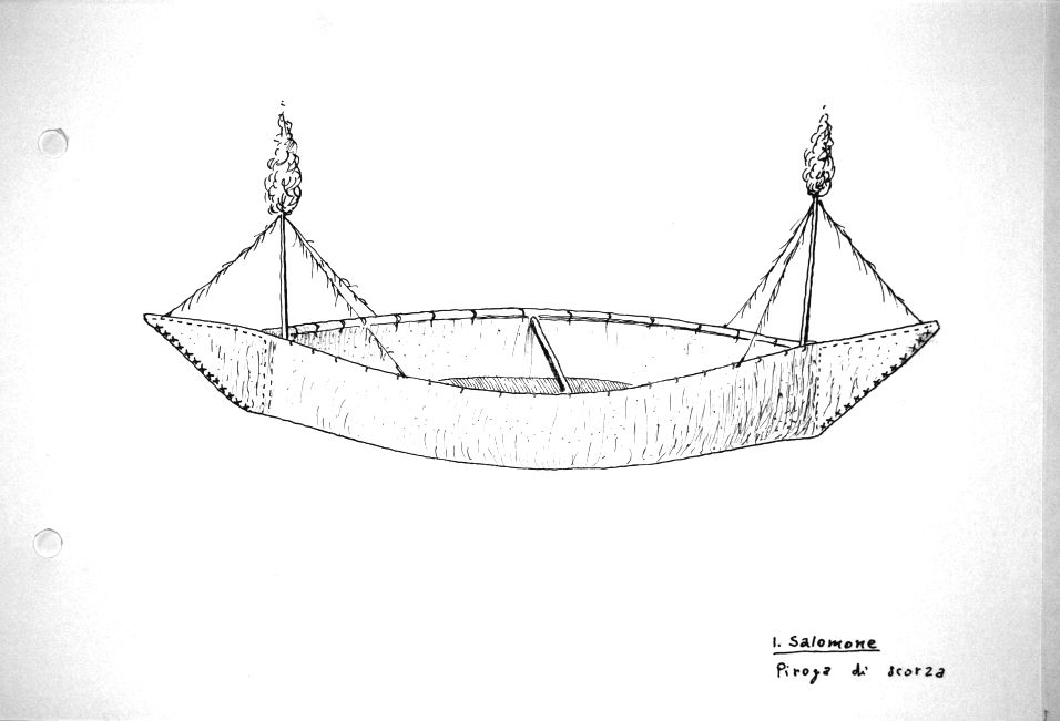 Isole Salomone - piroga di scorza