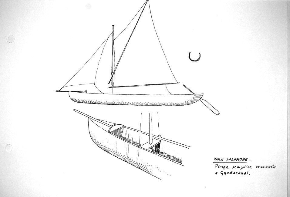 Isole Salomone - piroga semplice monoxila a Guadalcanal