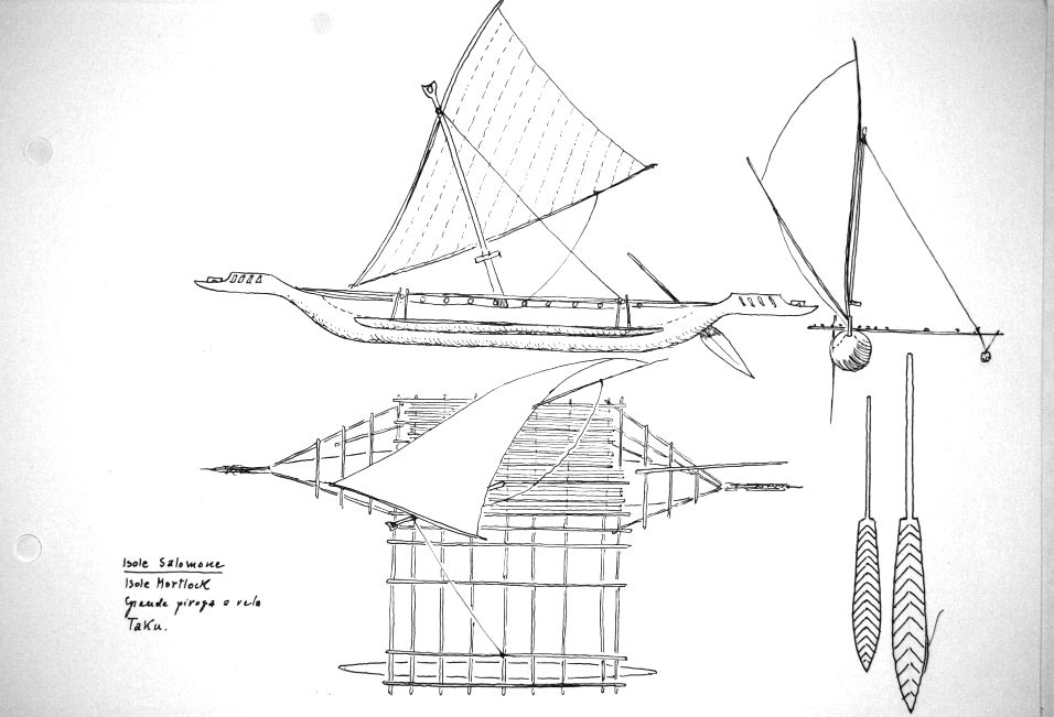 Isole Salomone - Isole Mortlock - grande piroga a vela Taku