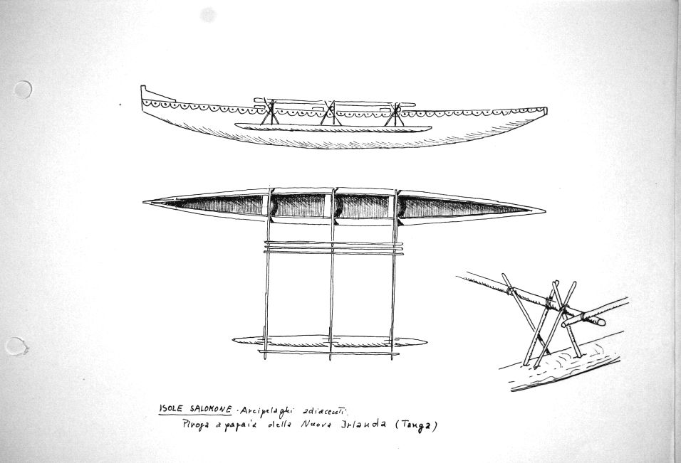 Isole Salomone - arcipelaghi adiacenti - piroga a pagaia della Nuova Irlanda (Tanga)