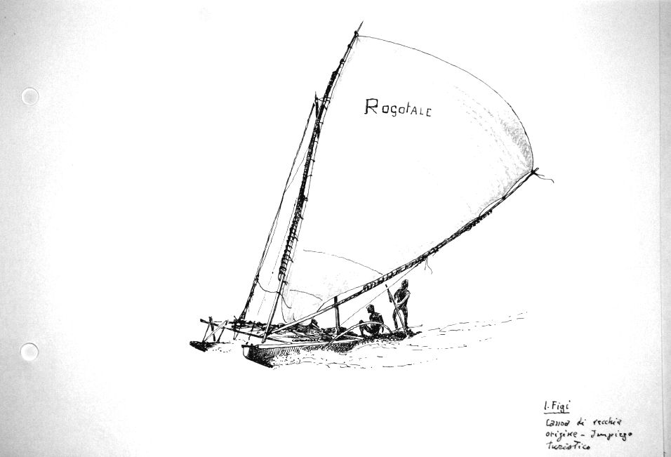 Isole Figi - canoa di vecchia origine - Impiego turistico