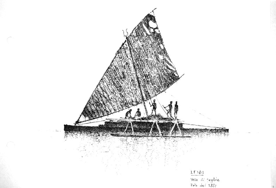 Isole Figi - vela di foglie - foto del 1880