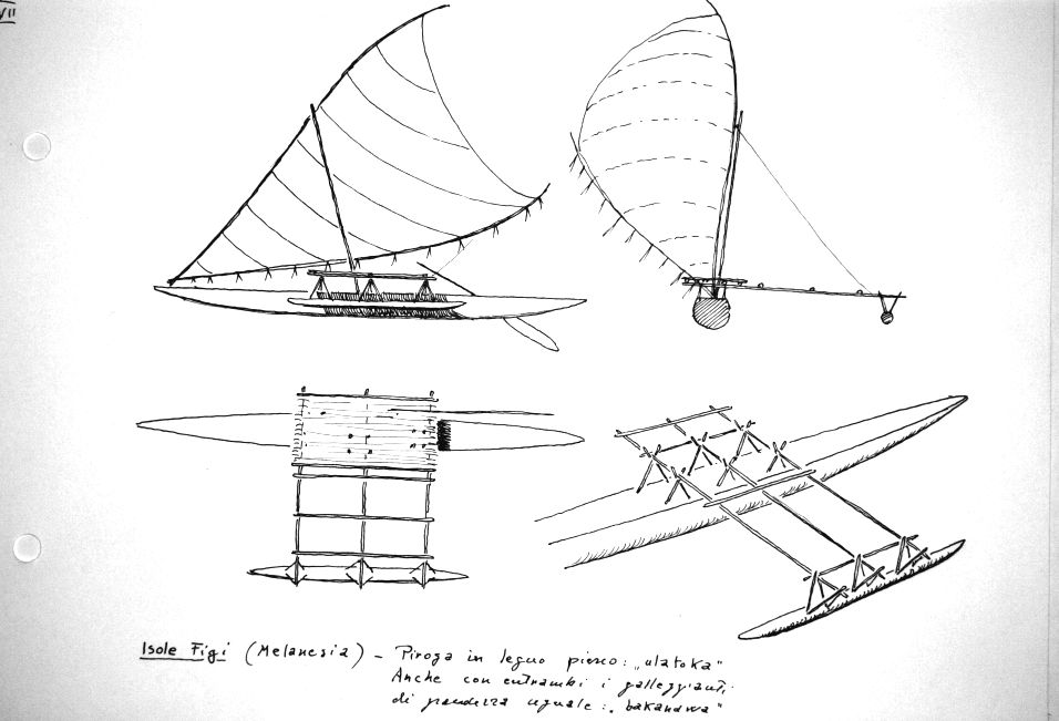 Melanesia - Isole Figi - piroga in legno pieno 