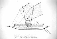  Nuova Guinea - Papuasia - Regione del Golfo di Huon - piroga a due alberi - tipo delle Isole Tami