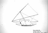  Nuova Caledonia - schema di piroga dell'Isola dei Pini, d aun disegno del cap. Cheyne (1842)