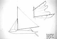  Nuova Caledonia - singolare vela moderna di canoa dell'Isola dei Pini