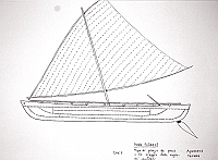  Isole Gilbert - tipo di piroga da pesca e da viaggio delle regioni centrali - Apamaua Tarawa (tav.1)