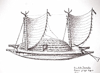  Arcipelago delle Tuamotu - grande piroga doppia Pahi