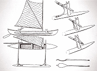  Isole Marchesi - battello a vela e a bilanciere, sistemi di attacco