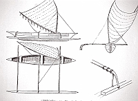  Isole Marchesi - canotto di tavole cucite dell'Isola Reao