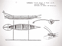  Isole Marchesi - piccola piroga di tavole cucite dell'Isola Tatakoto. Particolare di attacco del bilanciere