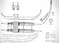  Tahiti - antica piroga da guerra con 40 pagaiatori e 8 guerrieri - sezione a V tipica