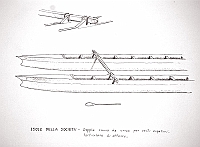  Isole della Società - doppia canoa da corsa per 20 vogatori; particolare di attacco