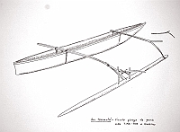  Isole Tuamotu - piccola piroga da pesca detta tipai-hoe a Huanhine