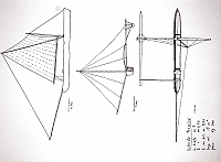  Scheda tecnica: lunghezza scafo m. 7 circa; larghezza m. 0,50; larghezza con bilanciere m. 3,50; superficie velica 15 mq; peso Kg 300