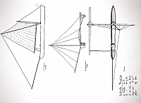  Scheda tecnica: lunghezza scafo m. 7 circa; larghezza m. 0,50; larghezza con bilanciere m. 3,50; superficie velica 15 mq; peso Kg 300