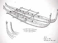  (tav.2) piroga di Atiu. Particolare dei due scafi