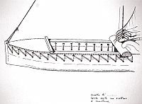  Canotto costruito con tavole unite con sistema a cucitura