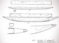 (tav.2) particolari del galleggiante secondario (a) e del galleggiante principale (b) vera piroga coperta