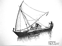  Isole Caroline - Piroga di Paluwat a doppia piattaforma