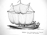  Birmania - grossa imbarcazione per il trasporto di derrate dell'Irawadi