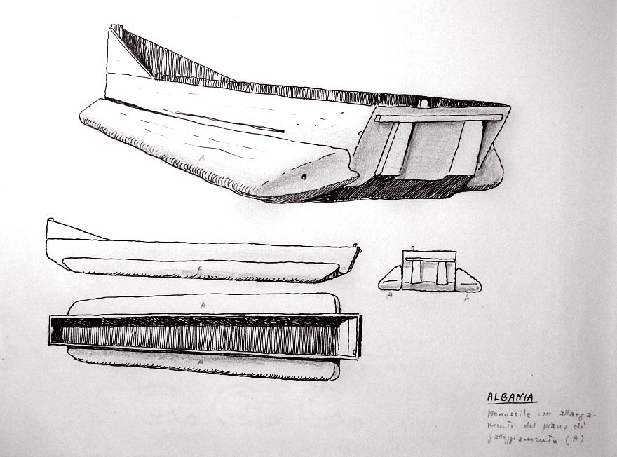 Albania - monossile con allargamentodel piano di galleggiamento (A)