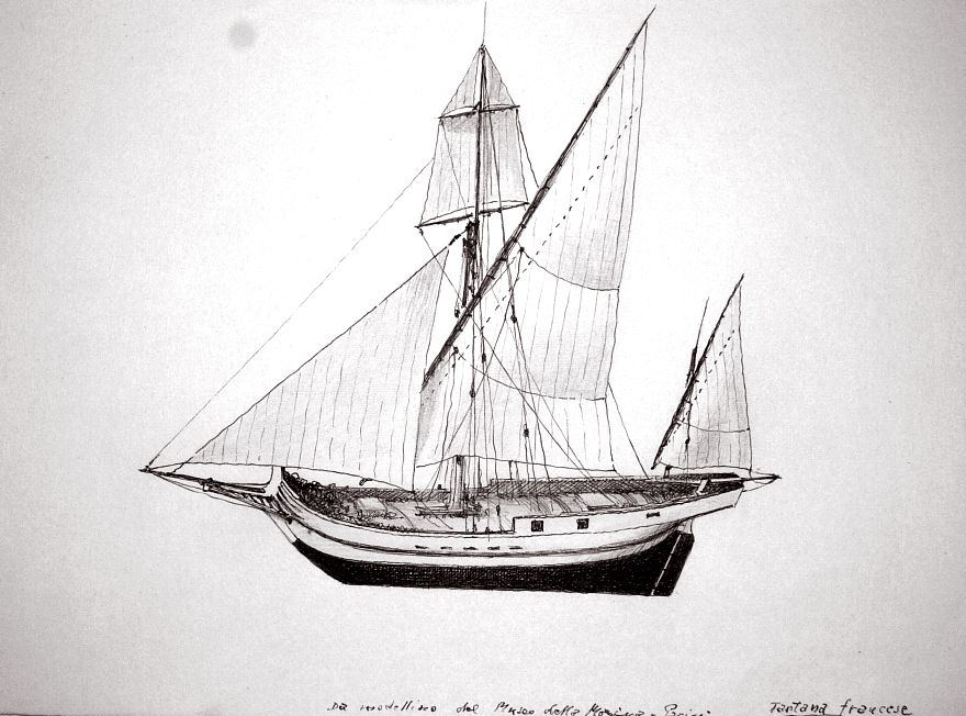 Tartana francese - da modellino del Museo della Marina - Parigi