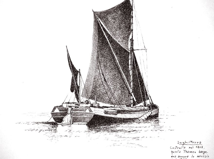 Inghilterra - costruita nel 1803, questa Thames barge era ancora in servizio nel 1929