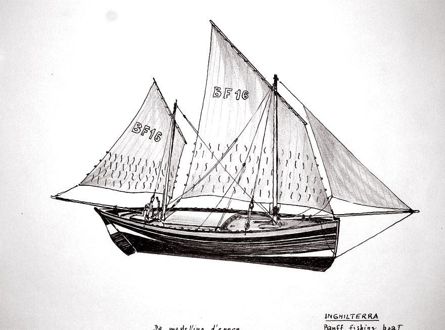 Inghilterra - Banff fishing boat - da un modellino d'epoca