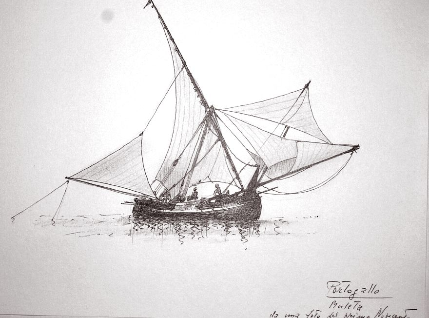 Portogallo - muleta di Barreiro e Seixal - del Tejo. Da una foto del primo novecento