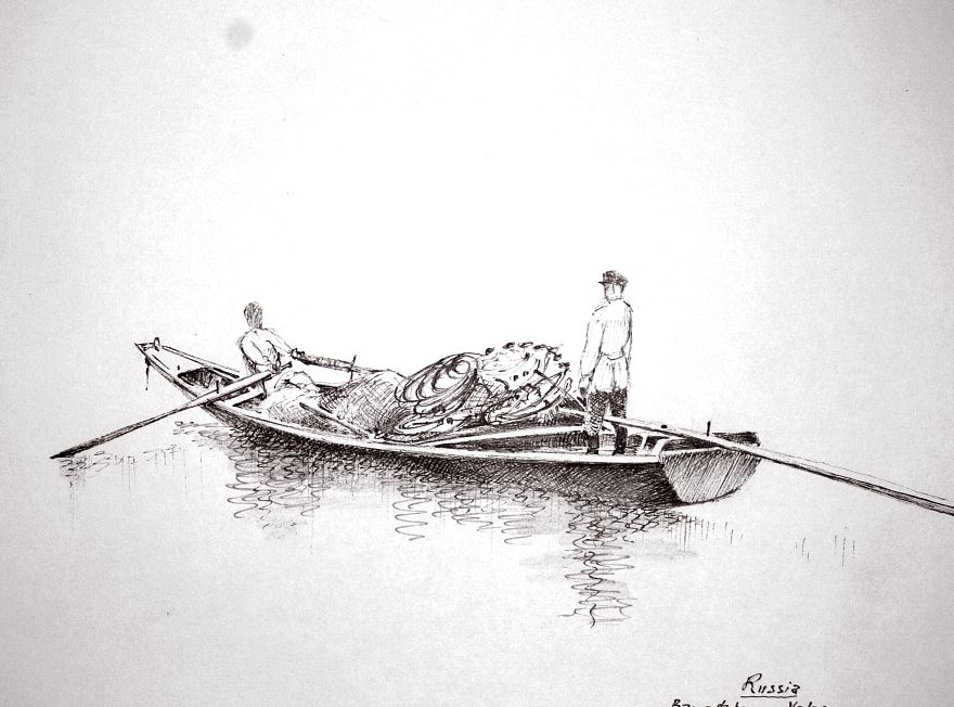 Russia - barca da pesca del Volga