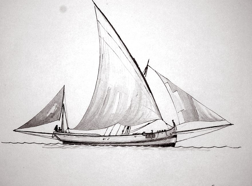 Spagna - felucca a Gibilterra (1917)