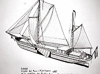  Olanda - clipper del Reno (Rijnklipper) 1885 - da un modellino del Maritiem Museum 'Prins Hendrik' - Rotterdam