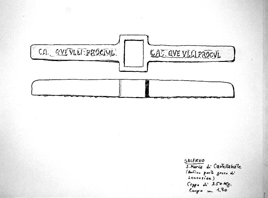 Salerno - S. Maria di Castellabate (Antico porto greco di Leucopiae) - ceppo di 250 Kg lungo 1,30 m