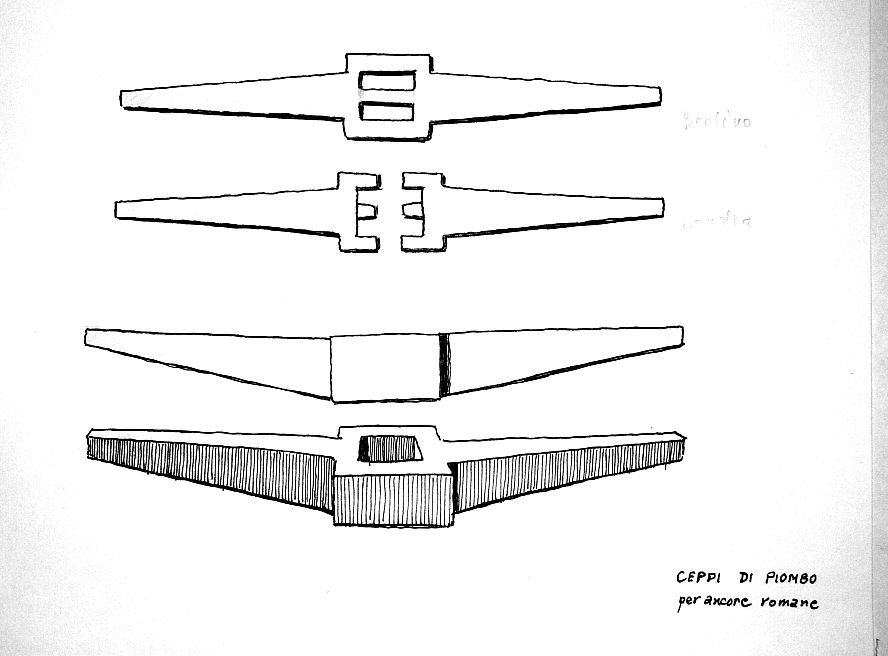 Ceppi di piombo per ancore romane