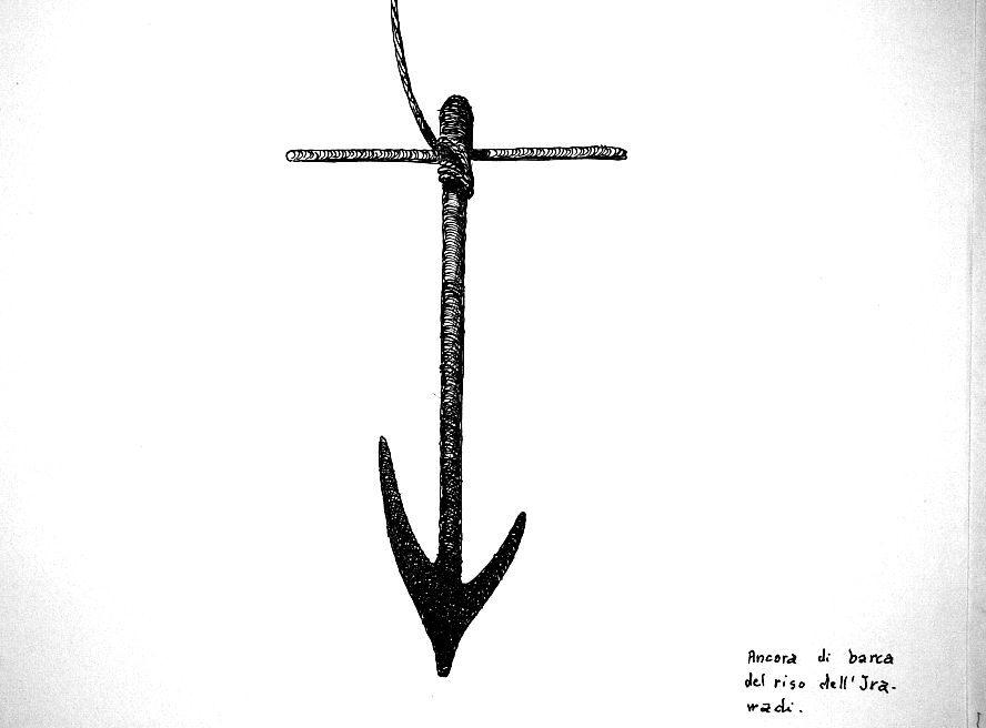 Ancora di barca del riso dell'Irawadi