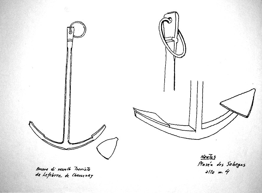 Ancora di vascello tracciata da Lefebvre de Chassenay - Nantes Musee des Salorges alta 4 m