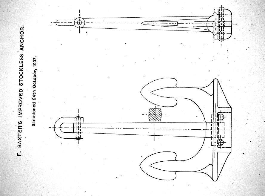 F. Baxter improved stockless anchor - 1907