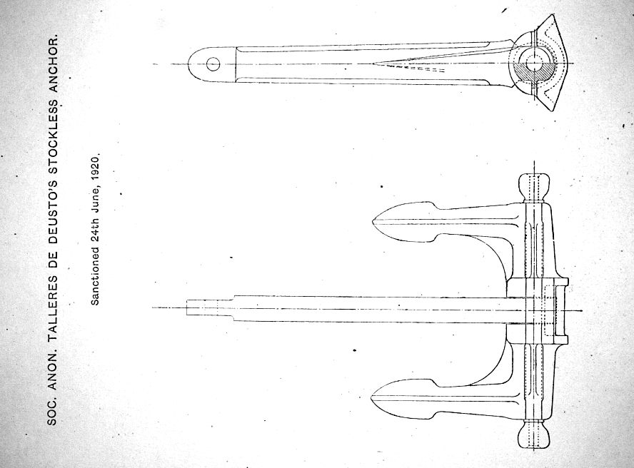 Soc. Anon. Talleres de Deustos's stockless anchor - 1920