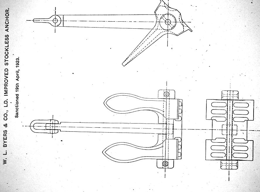W. L. Byers & Co., Ld. improved stockless anchor - 1923