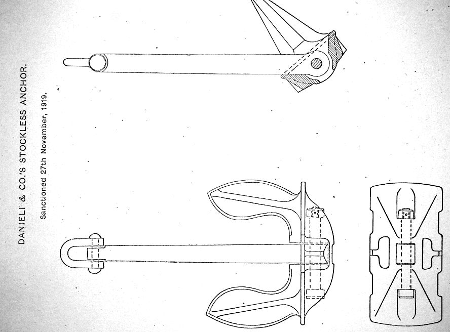 Danieli & Co.'s stockless anchor - 1919