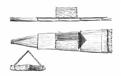 42 - Isole Figi (Melanesia) - grande zattera di
                  bambu' per navigazione sul mare mossa con pagaia 