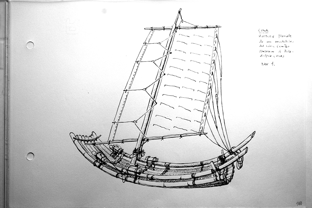 Cina - zattera fluviale da modellino del Civic Center Museum di Philadelphia USA (tav.1)